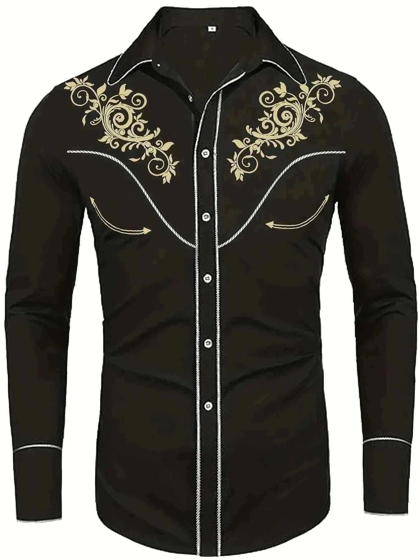 Tribal Pattern Men's Shirt Tops Lapel Long Sleeve Closure Men's Casual Shirts Men's Daily Vacation Streetwear.