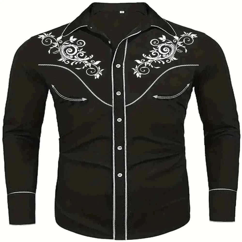 Tribal Pattern Men's Shirt Tops Lapel Long Sleeve Closure Men's Casual Shirts Men's Daily Vacation Streetwear.