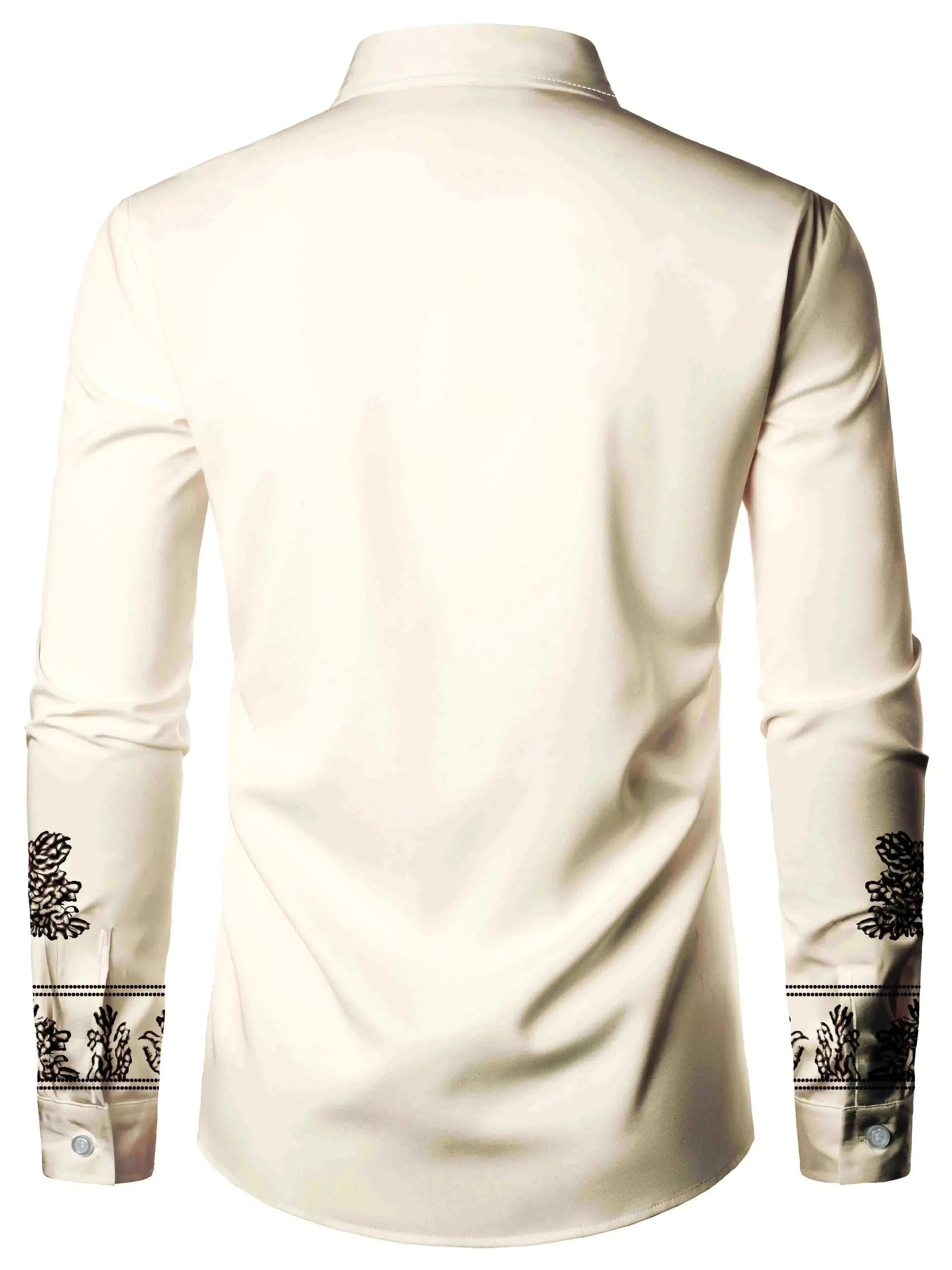 Tribal Pattern Men's Shirt Tops Lapel Long Sleeve Closure Men's Casual Shirts Men's Daily Vacation Streetwear.
