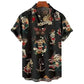  Men's Fashion Style Store Tribal Pattern Men's Shirt Tops Lapel Long Sleeve Closure Men's Casual Shirts Men's Daily Vacation Streetwear