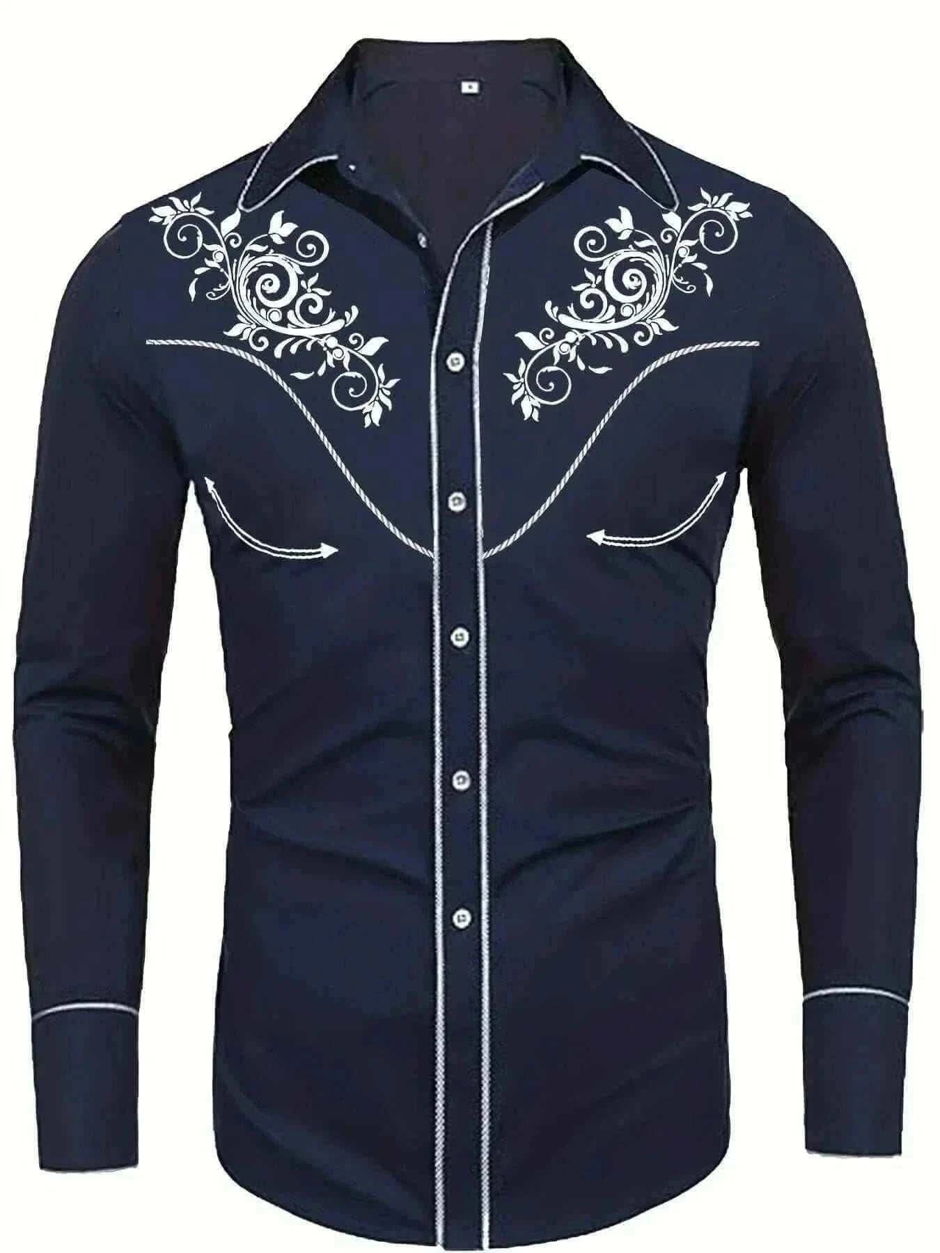 Tribal Pattern Men's Shirt Tops Lapel Long Sleeve Closure Men's Casual Shirts Men's Daily Vacation Streetwear.