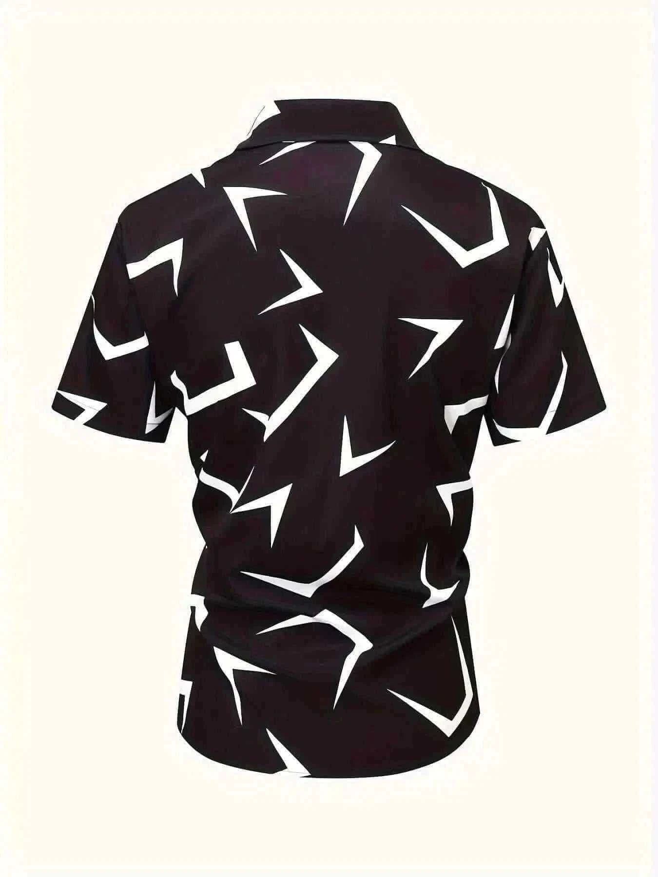 Tribal Pattern Men's Shirt Tops Lapel Long Sleeve Closure Men's Casual Shirts Men's Daily Vacation Streetwear.