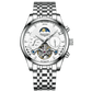 MensFashionStyleStore 16213-all white VINTAGE DESIGN MECHANICAL WATCH WITH SILICONE STRAP