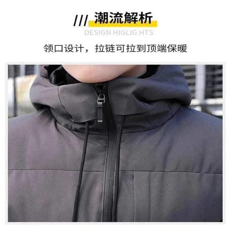 Warm New Casual Fashion Windproof Parka men Jacket y2k streetwear With Hood Men Windbreaker Winter Men Clothes ropa hombre.