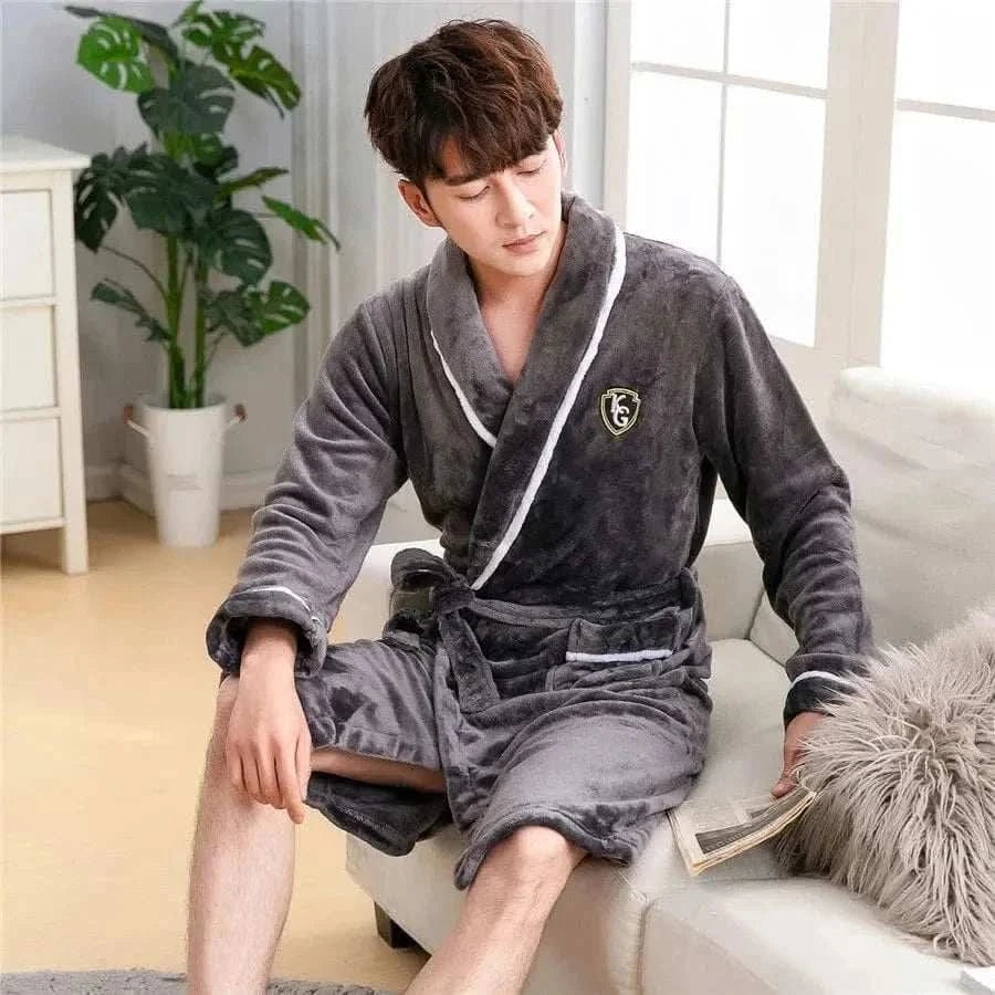 MensFashionStyleStore WINTER FLANNEL BATHROBE