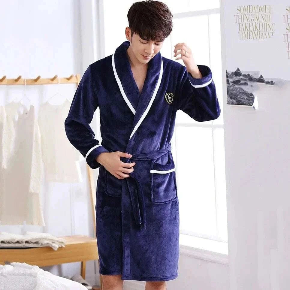 MensFashionStyleStore WINTER FLANNEL BATHROBE