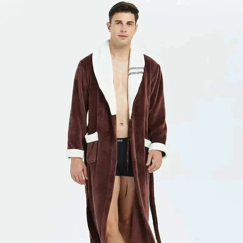 MensFashionStyleStore Style B14 / XL WINTER FLANNEL BATHROBE