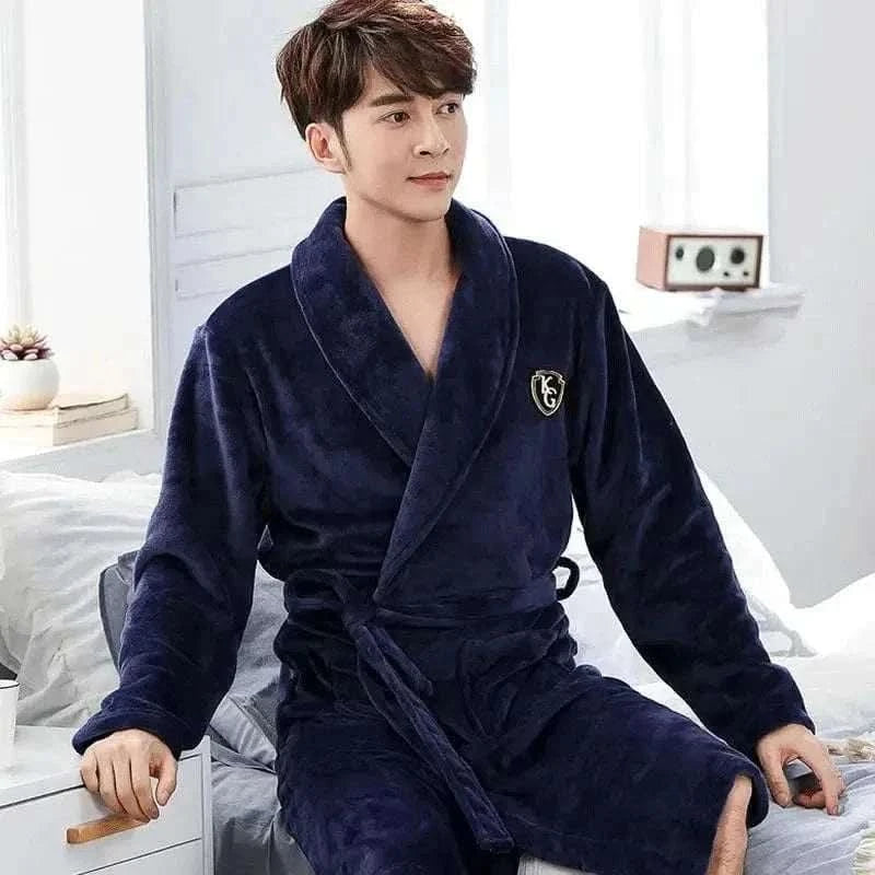 MensFashionStyleStore Style B7 / 3XL WINTER FLANNEL BATHROBE