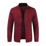 Sweaters-Winter Jacket Loose Mens Jacquard Knitted Cardigan.