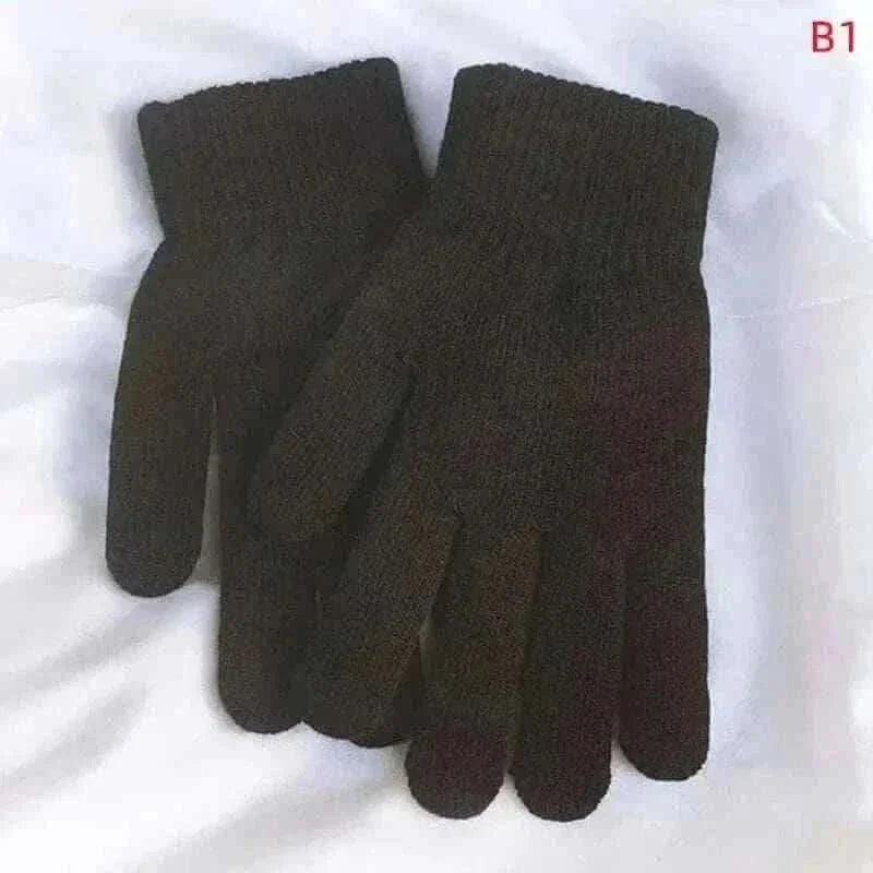 Winter Knitted Gloves Men Women Touch Screen Cold-proof Warm Full Finger Gloves Korean Style All-match Cycling Wool Gloves.