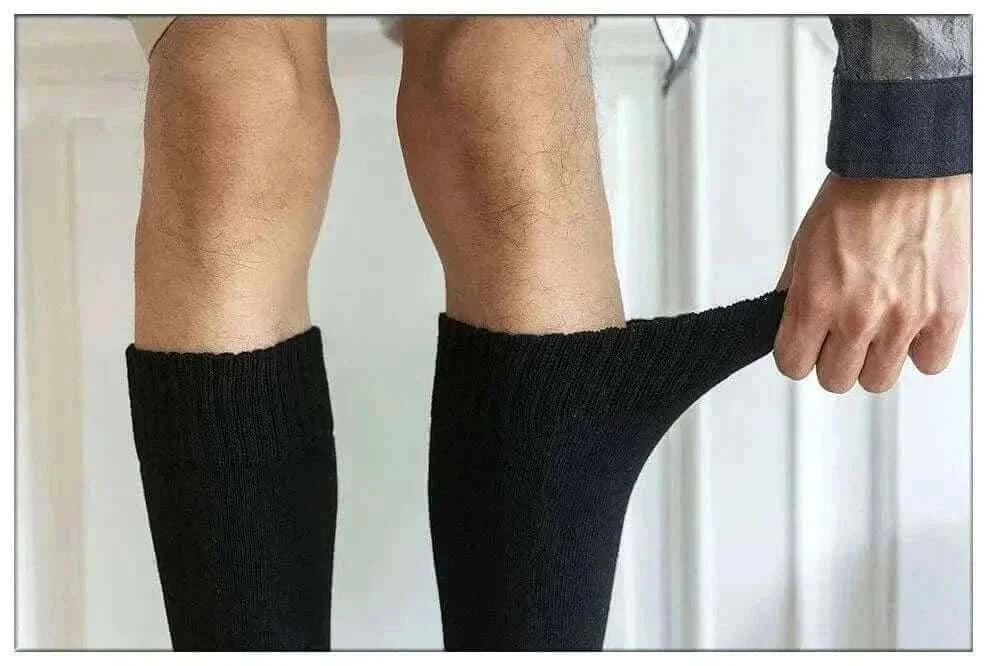 Men's Fashion Style Store Winter Men's New High-Grade Thick Warm Solid Color Wool Material Fashion Casual Calf Long Socks 3 Pair
