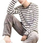 Men Pajamas-Winter Warm Flannel Pajama Set Men Long Sleeve Thick For Men Coral Velvet Cute Cartoon Suit Pyjamas Homewear New Sleepwear.