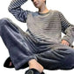 Men Pajamas-Winter Warm Flannel Pajama Set Men Long Sleeve Thick For Men Coral Velvet Cute Cartoon Suit Pyjamas Homewear New Sleepwear.