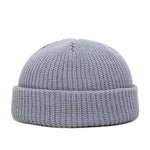 Winter Warm Unisex Wool Beanies Caps Fisherman Hat for Men Short Knit Watch Cap Cuffed Trawler Hats Hip Hop Bonnet.