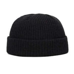 Winter Warm Unisex Wool Beanies Caps Fisherman Hat for Men Short Knit Watch Cap Cuffed Trawler Hats Hip Hop Bonnet.