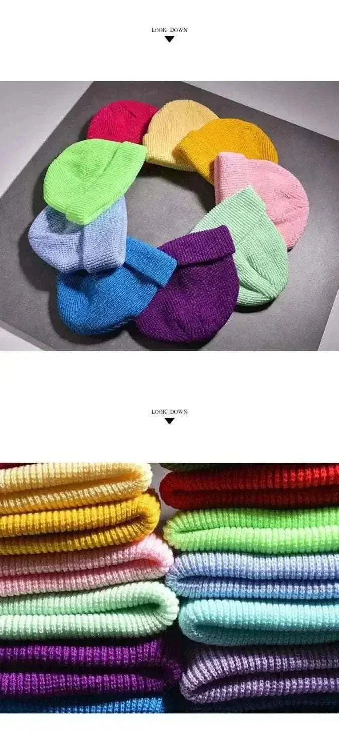 Men's Fashion Style Store Winter Warm Unisex Wool Beanies Caps Fisherman Hat for Men Short Knit Watch Cap Cuffed Trawler Hats Hip Hop Bonnet