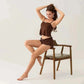 Women's Pajamas-Women 2 Piece Pajamas Set Cute Bows Decor Slip Cropped.