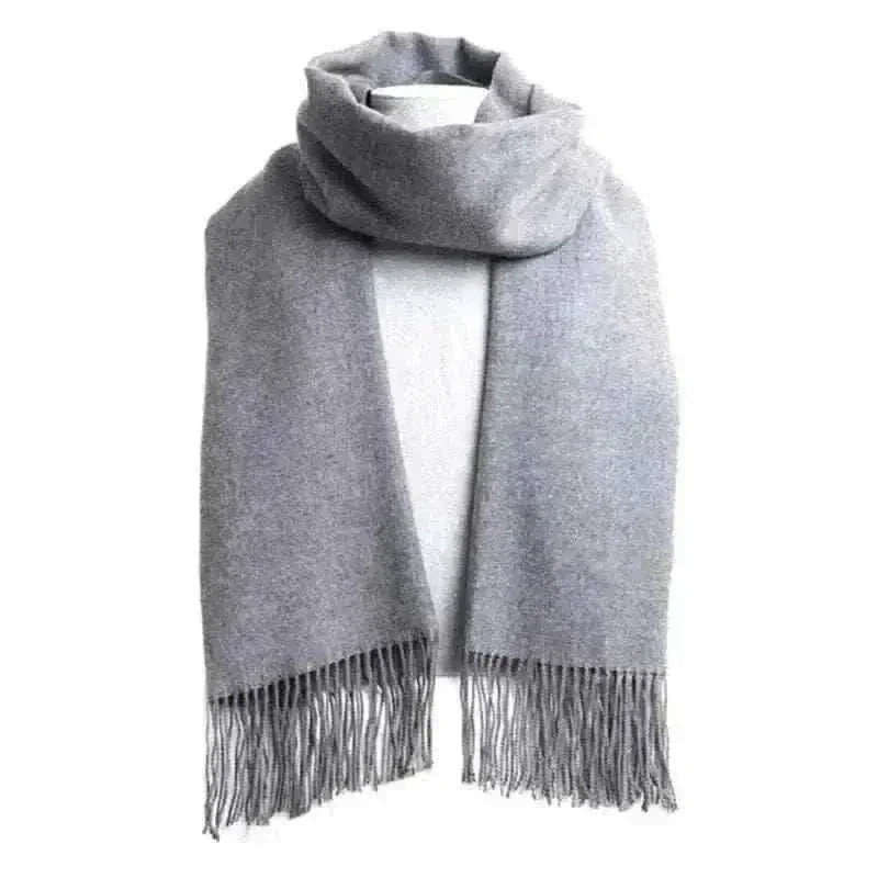 Wool Scarves Winter Soft Warm Cashmere Shawl Thickened Long Tassel Shawl Warm Scarf Fashion Solid Color Women Man Scarf.