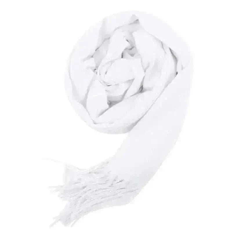 Wool Scarves Winter Soft Warm Cashmere Shawl Thickened Long Tassel Shawl Warm Scarf Fashion Solid Color Women Man Scarf.