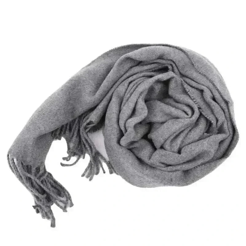 Wool Scarves Winter Soft Warm Cashmere Shawl Thickened Long Tassel Shawl Warm Scarf Fashion Solid Color Women Man Scarf.