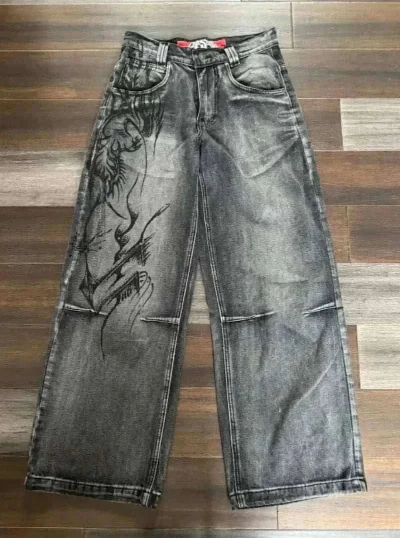  Men's Fashion Style Store green / XXL Y2K New Gothic Retro Miss Me Boot Cut Jeans